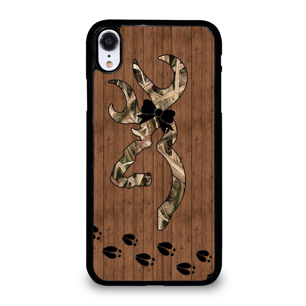 BROWNING DEER WOODEN CAMO LOGO iPhone XR Case Cover