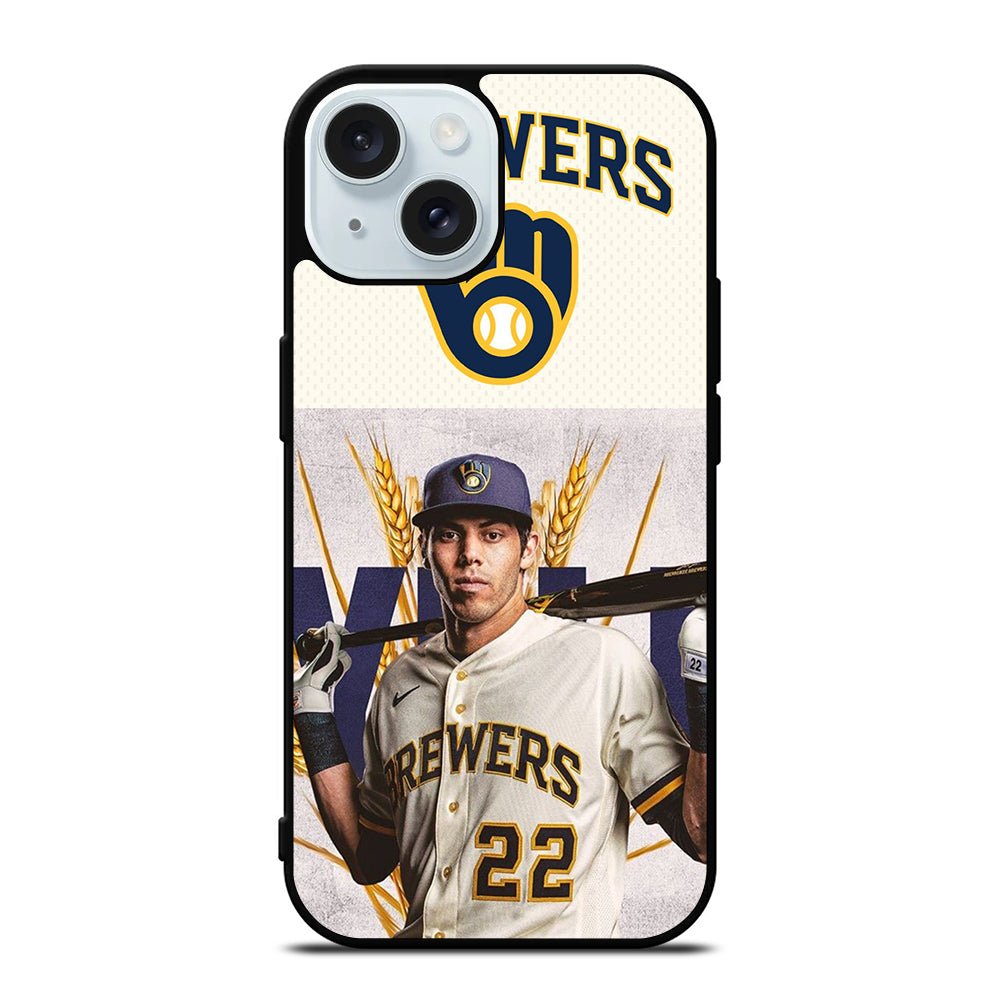 CHRISTIAN YELICH MILWAUKEE BREWERS LOGO iPhone 15 Case Cover