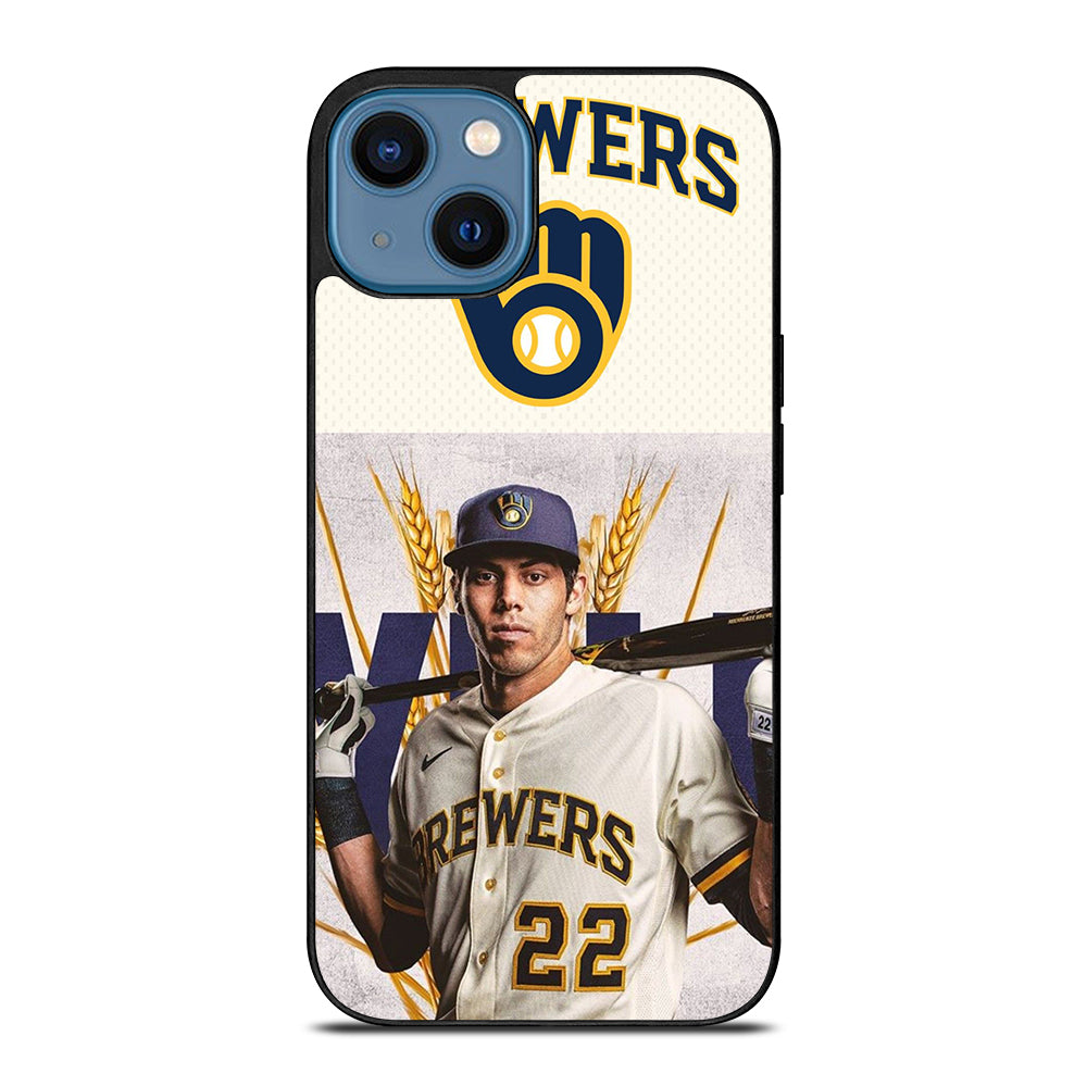 CHRISTIAN YELICH MILWAUKEE BREWERS LOGO iPhone 14 Case Cover