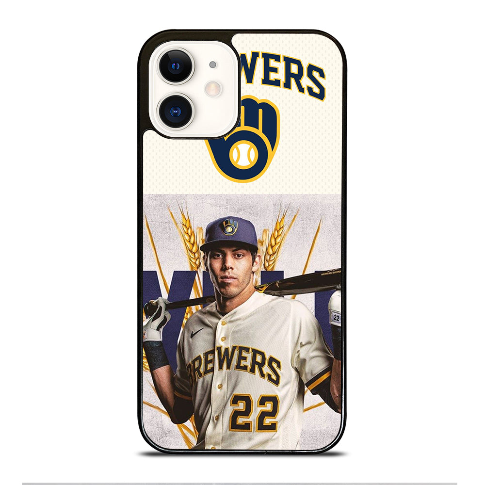 CHRISTIAN YELICH MILWAUKEE BREWERS LOGO iPhone 12 Case Cover