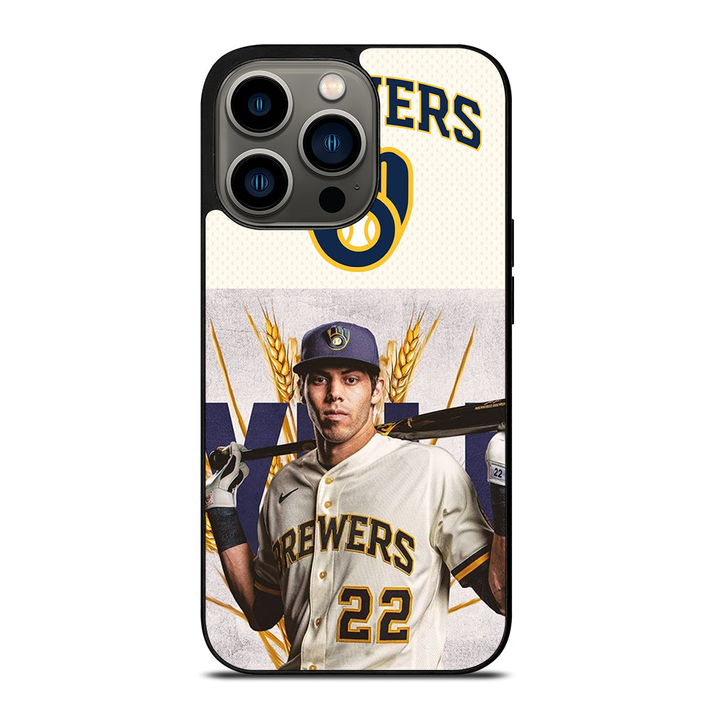 CHRISTIAN YELICH MILWAUKEE BREWERS LOGO iPhone 13 Pro Case Cover