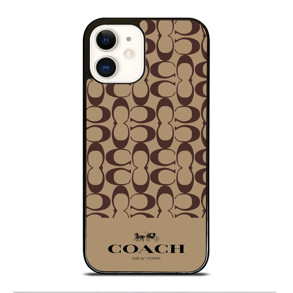 COACH NEW YORK BROWN PATTERN iPhone 12 Case Cover