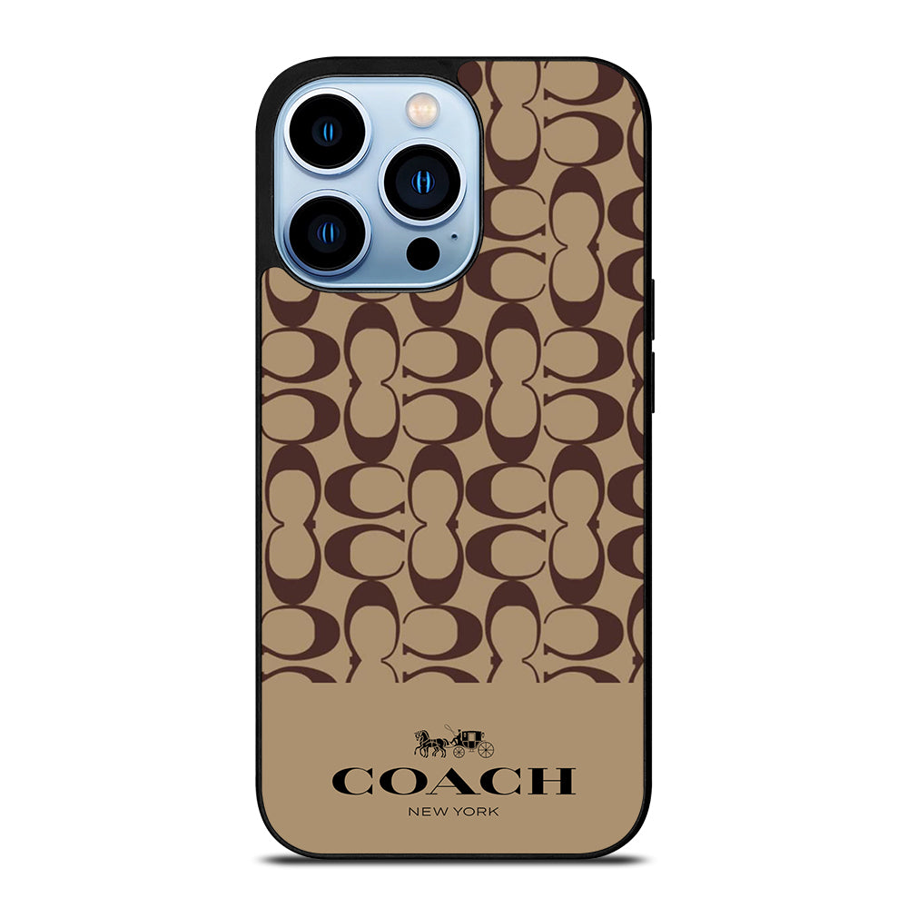 COACH NEW YORK BROWN PATTERN iPhone 13 Pro Max Case Cover