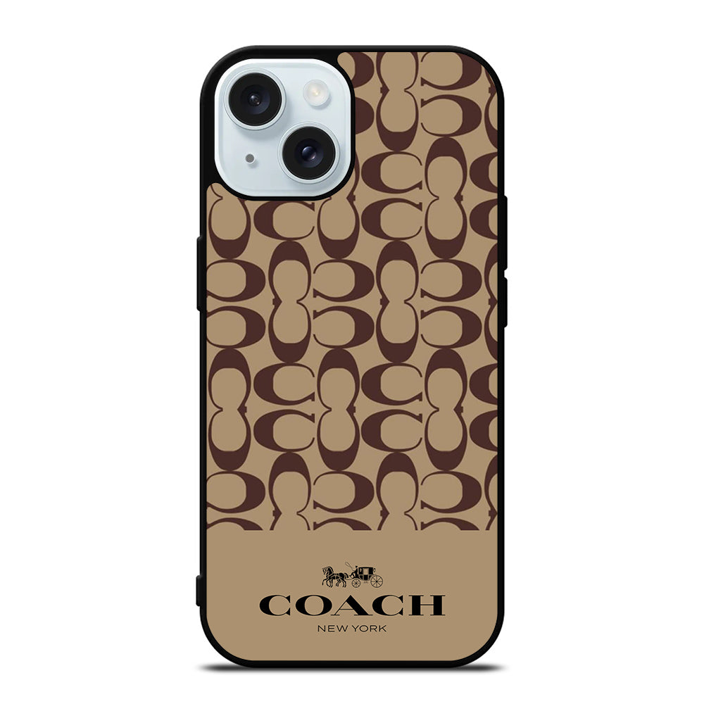 COACH NEW YORK BROWN PATTERN iPhone 15 Case Cover