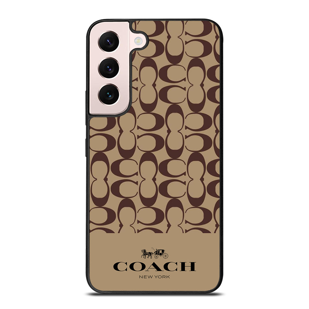 COACH NEW YORK BROWN PATTERN Samsung Galaxy S22 Plus Case Cover