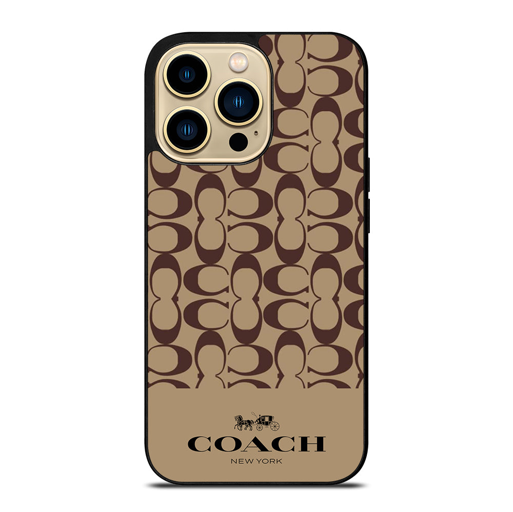 COACH NEW YORK BROWN PATTERN iPhone 14 Pro Max Case Cover