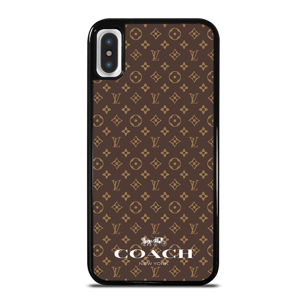 COACH NEW YORK PATTERN BROWN iPhone X / XS Case Cover
