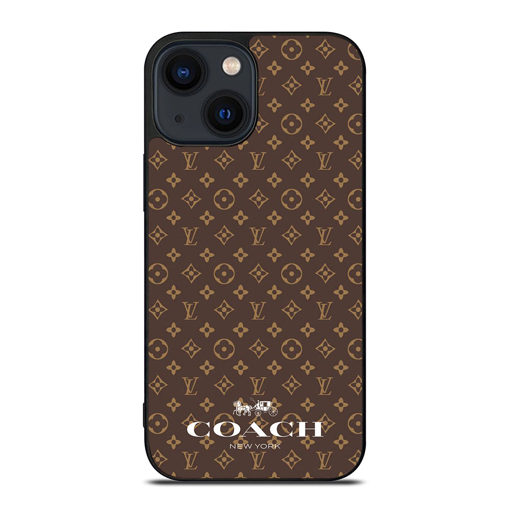 COACH NEW YORK PATTERN BROWN iPhone 14 Plus Case Cover