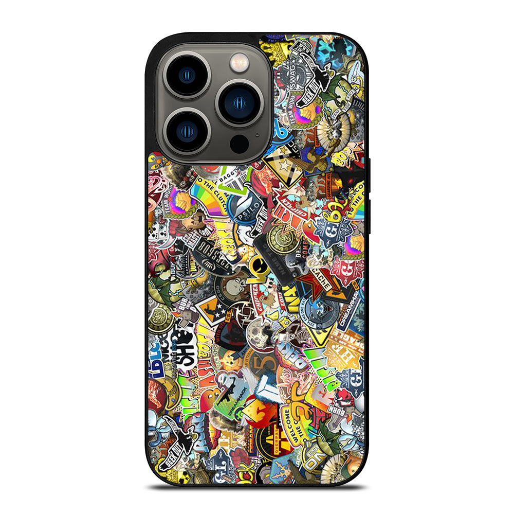 CSGO STICKER BOMB COLLAGE iPhone 13 Pro Case Cover