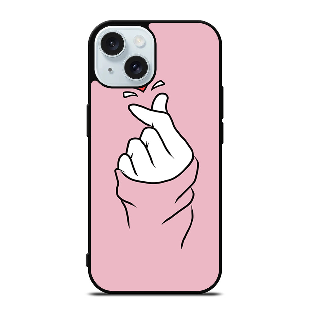CUTE HEART FINGER 1 iPhone 15 Case Cover