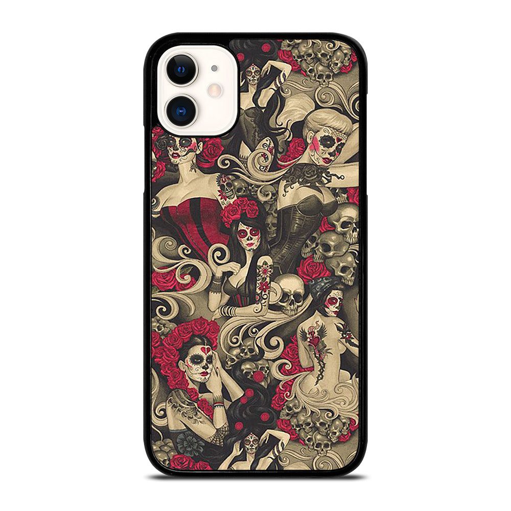 DAY OF THE DEAD SKULL ART iPhone 11 Case Cover