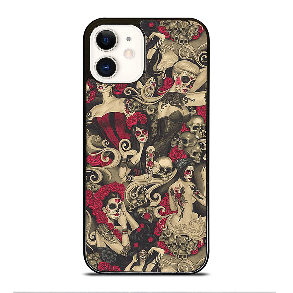 DAY OF THE DEAD SKULL ART iPhone 12 Case Cover