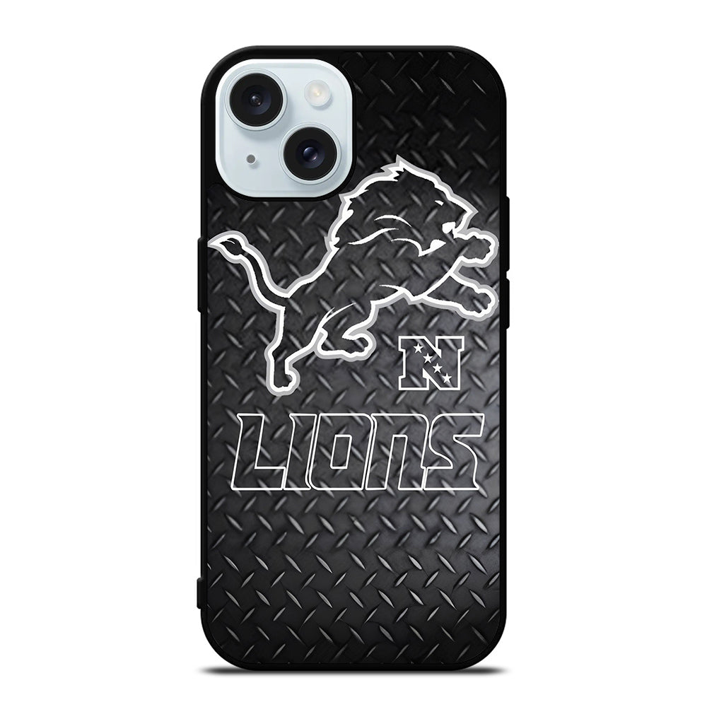 DETROIT LIONS METAL SYMBOL iPhone 15 Case Cover