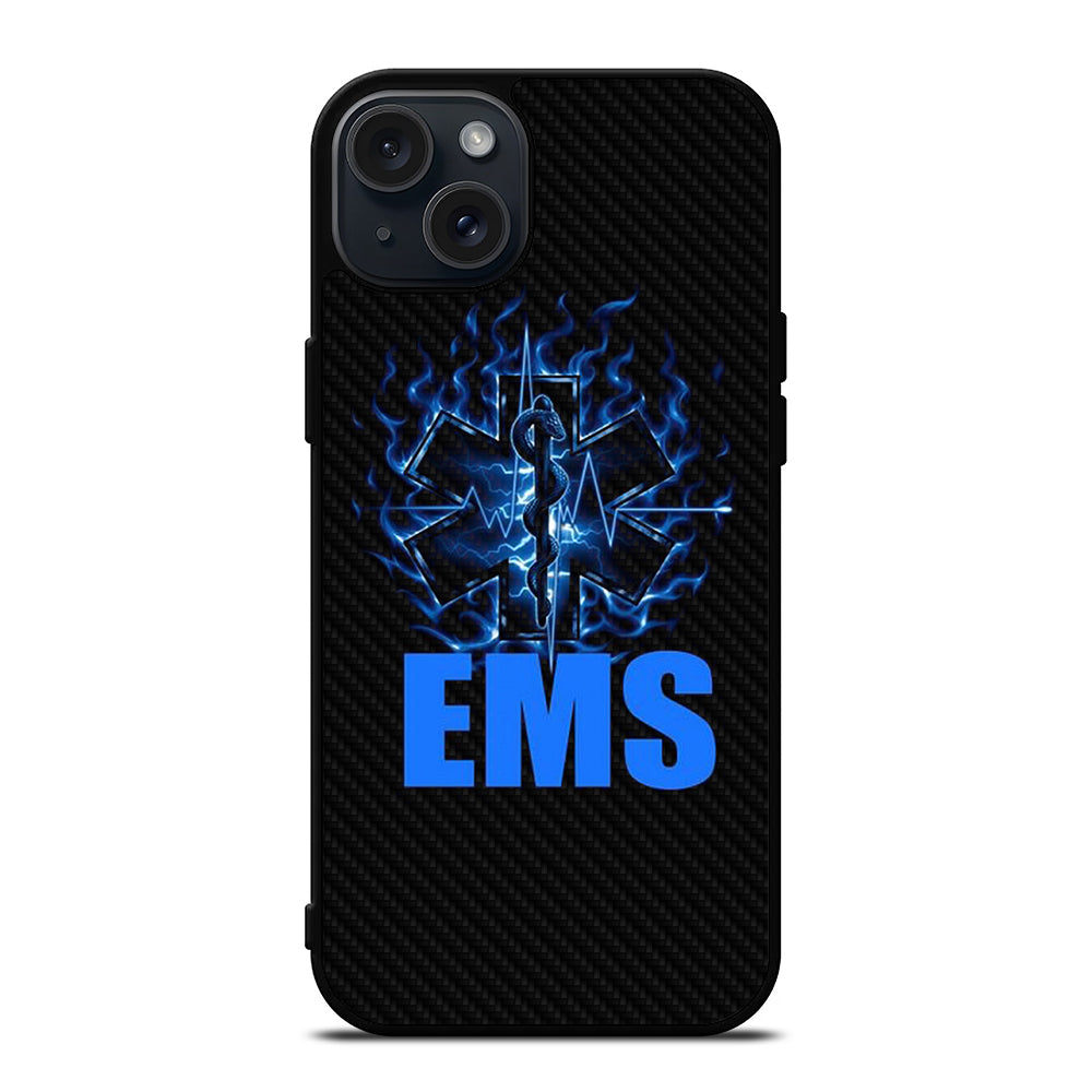 EMT EMS MEDICAL CARBON LOGO 2 iPhone 15 Plus Case Cover