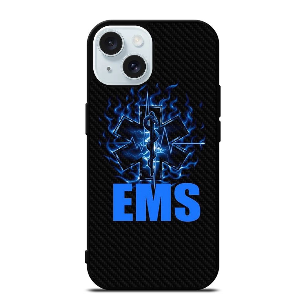 EMT EMS MEDICAL CARBON LOGO 2 iPhone 15 Case Cover