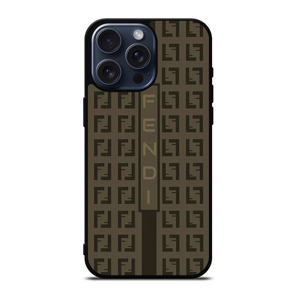 FENDI ROMA BROWN PATTERN 2 iPhone 15 Pro Max Case Cover
