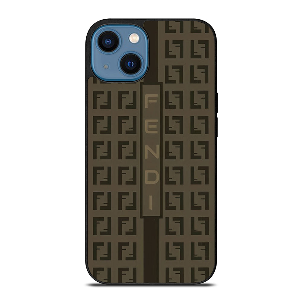 FENDI ROMA BROWN PATTERN 2 iPhone 14 Case Cover