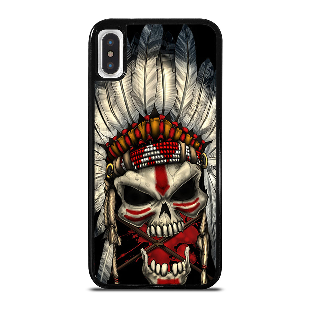 INDIAN FEATHER SKULL ART 1 iPhone X / XS Case Cover