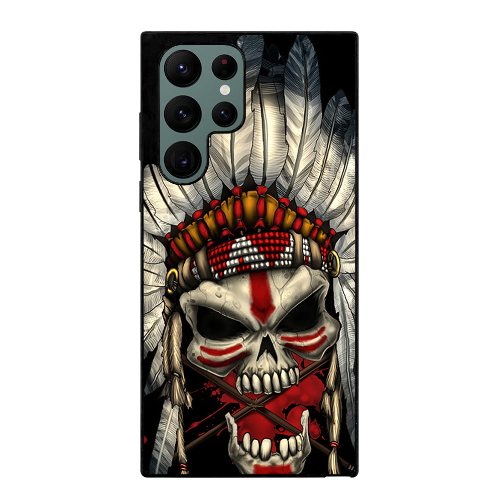 INDIAN FEATHER SKULL ART 1 Samsung Galaxy S22 Ultra Case Cover
