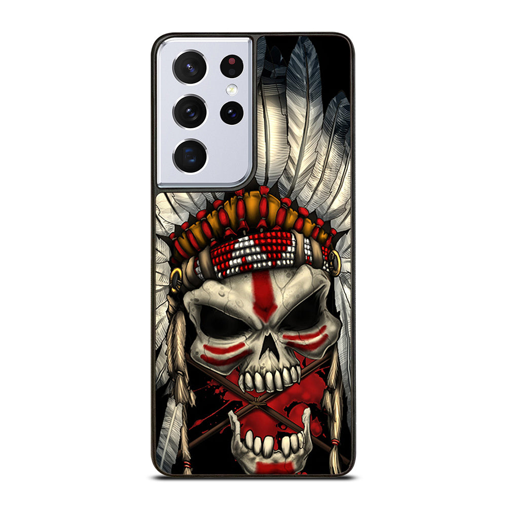 INDIAN FEATHER SKULL ART 1 Samsung Galaxy S21 Ultra Case Cover