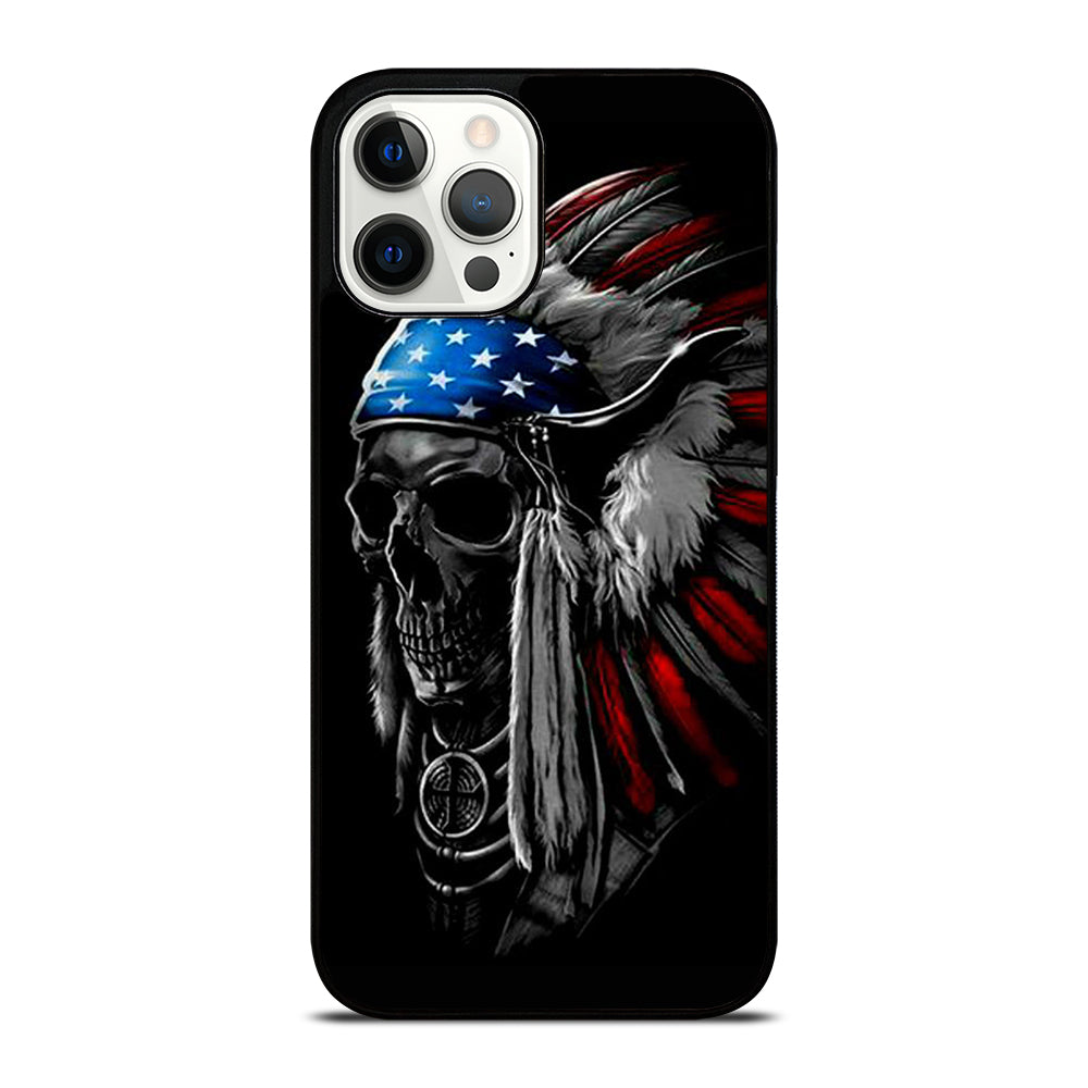 INDIAN FEATHER SKULL ART 3 iPhone 12 Pro Max Case Cover