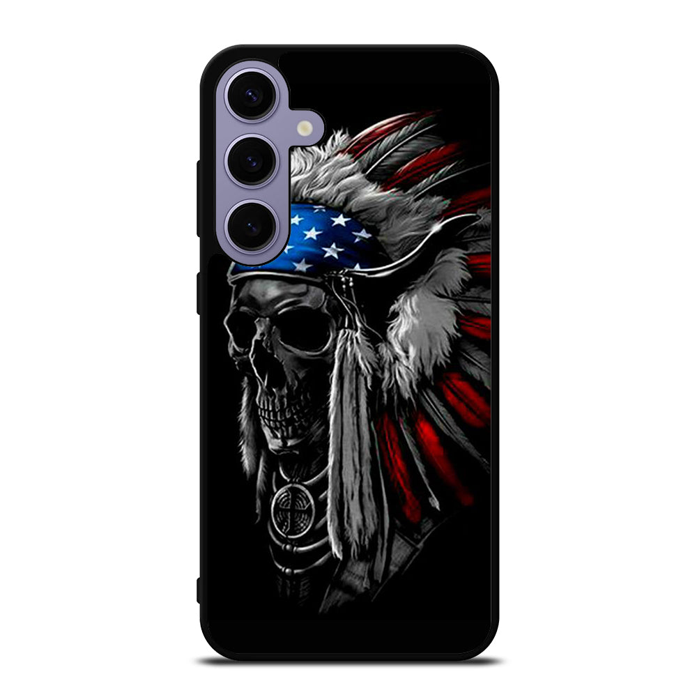 INDIAN FEATHER SKULL ART 3 Samsung Galaxy S24 Plus Case Cover