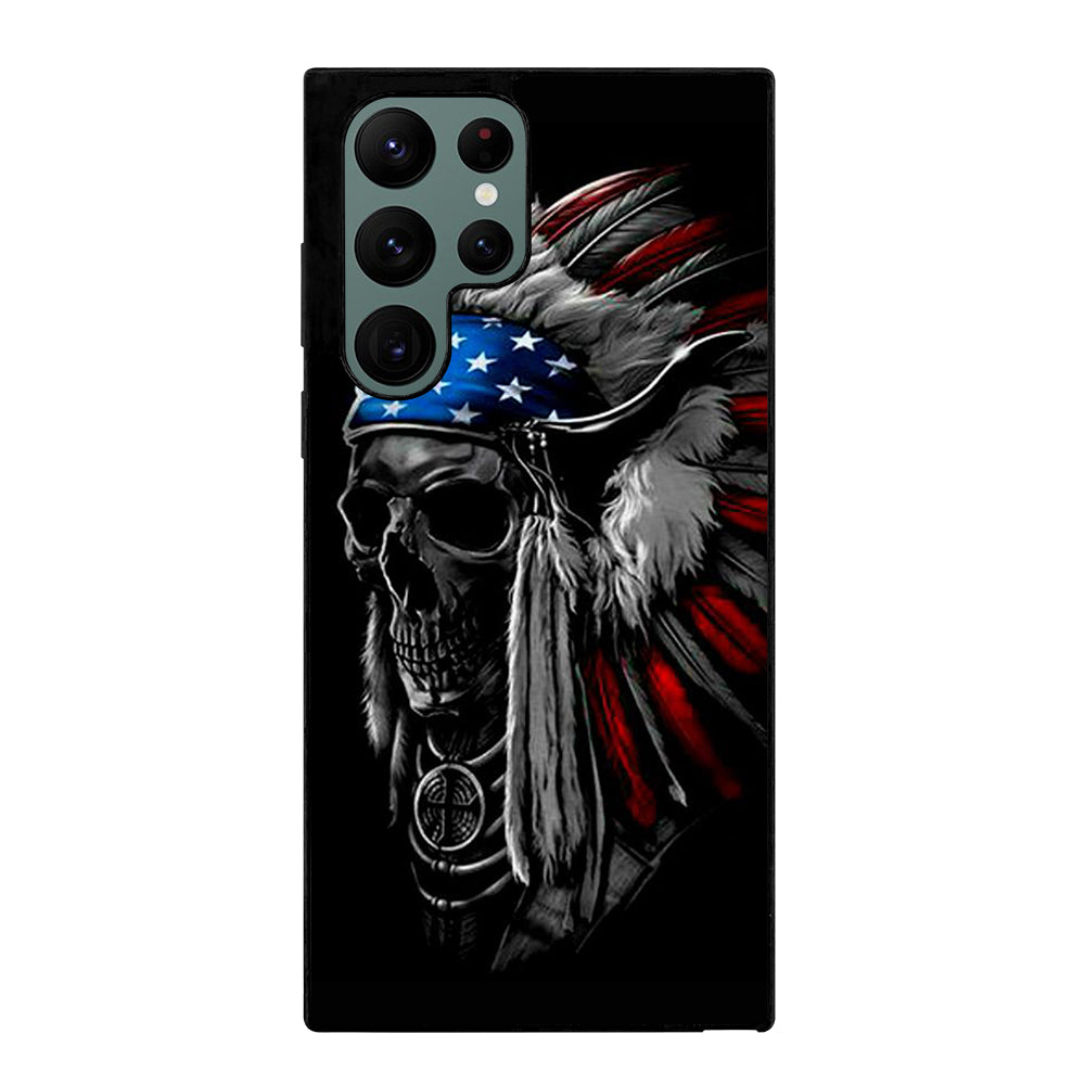INDIAN FEATHER SKULL ART 3 Samsung Galaxy S22 Ultra Case Cover