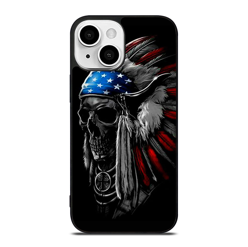 INDIAN FEATHER SKULL ART 3 iPhone 13 Mini Case Cover