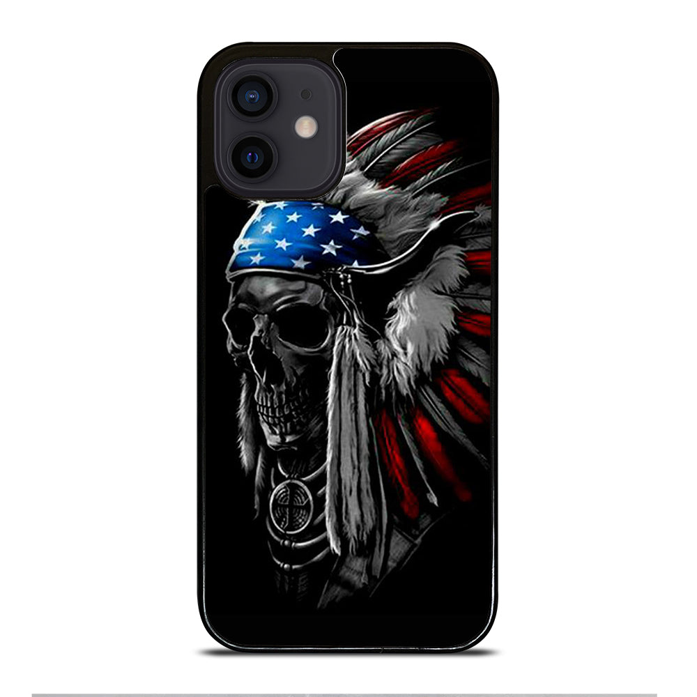 INDIAN FEATHER SKULL ART 3 iPhone 12 Mini Case Cover
