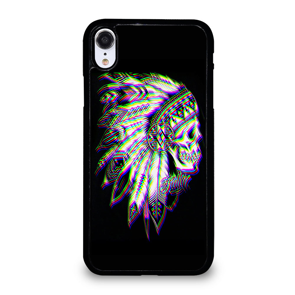 INDIAN FEATHER SKULL LOGO iPhone XR Case Cover