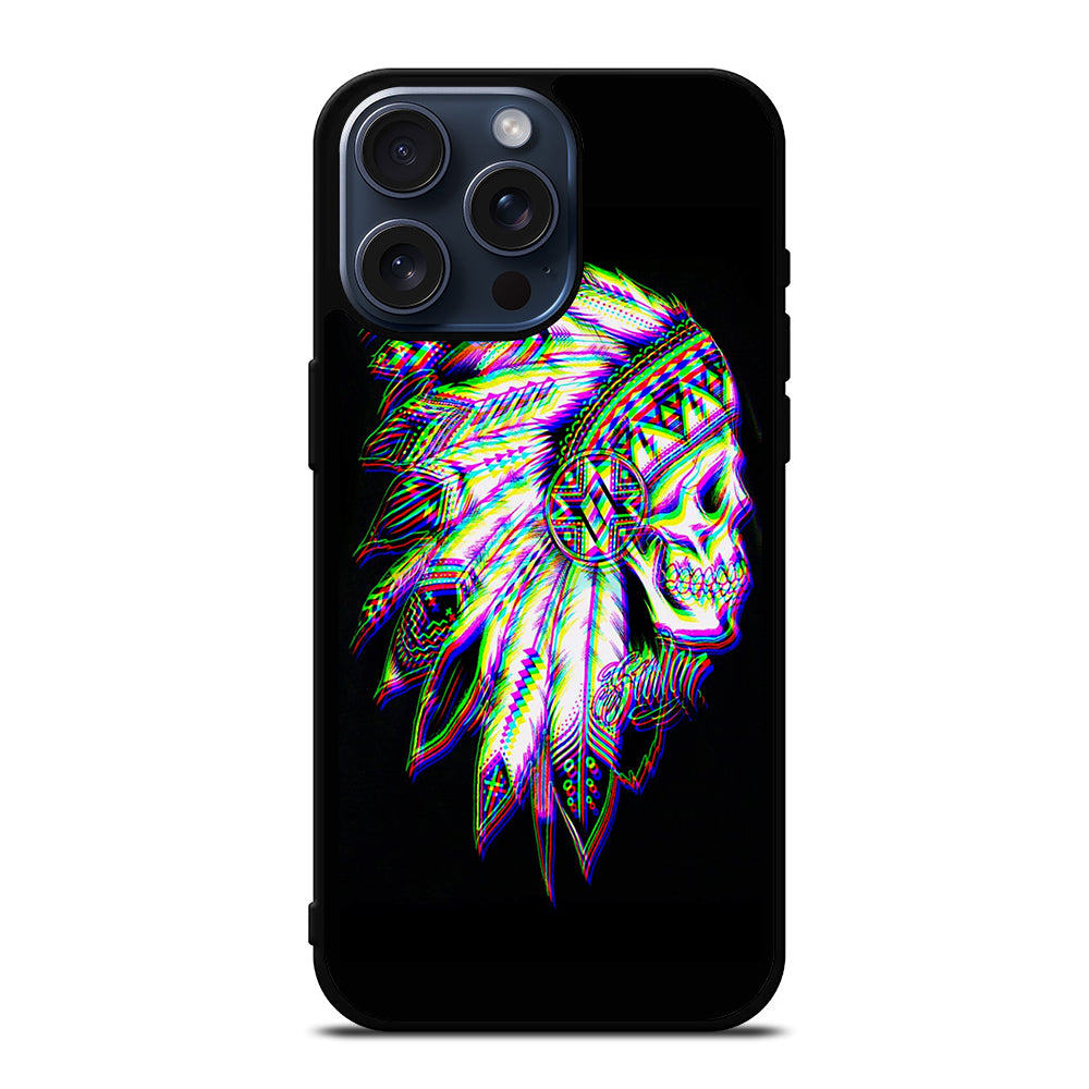 INDIAN FEATHER SKULL LOGO iPhone 15 Pro Max Case Cover