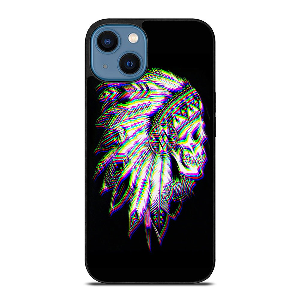 INDIAN FEATHER SKULL LOGO iPhone 14 Case Cover