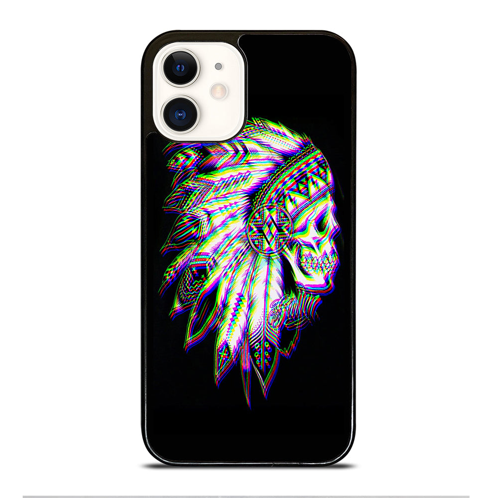 INDIAN FEATHER SKULL LOGO iPhone 12 Case Cover