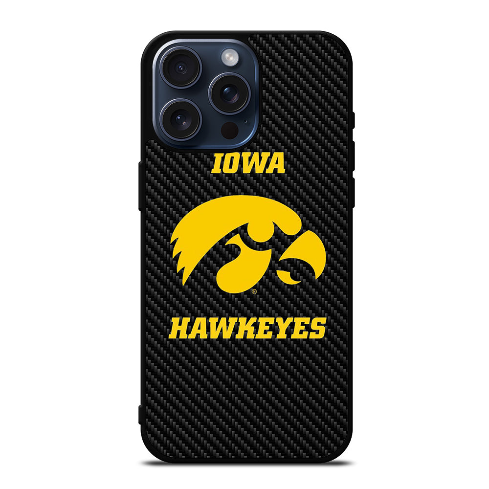 IOWA HAWKEYES CARBON LOGO iPhone 15 Pro Max Case Cover