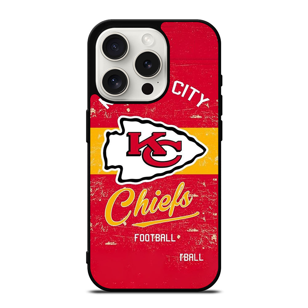 KANSAS CITY CHIEFS LOGO FOOTBALL iPhone 15 Pro Case Cover