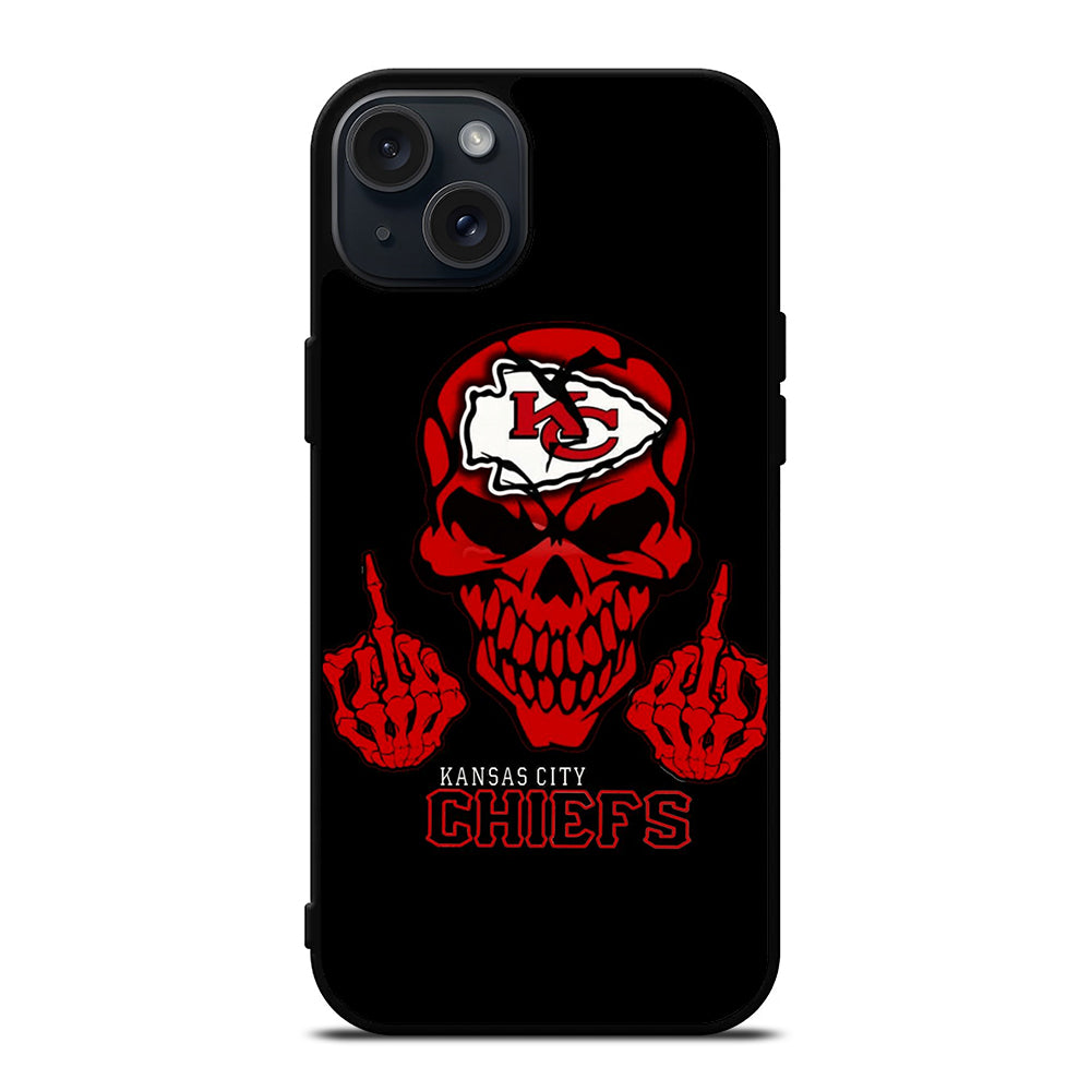 KANSAS CITY CHIEFS SKULL LOGO iPhone 15 Plus Case Cover