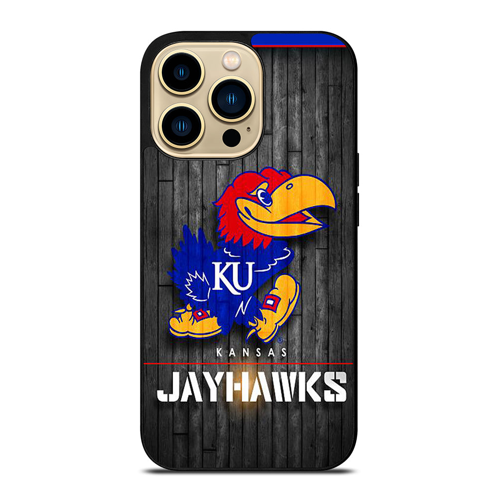 KANSAS JAYHAWKS NBA WOODEN LOGO iPhone 14 Pro Max Case Cover