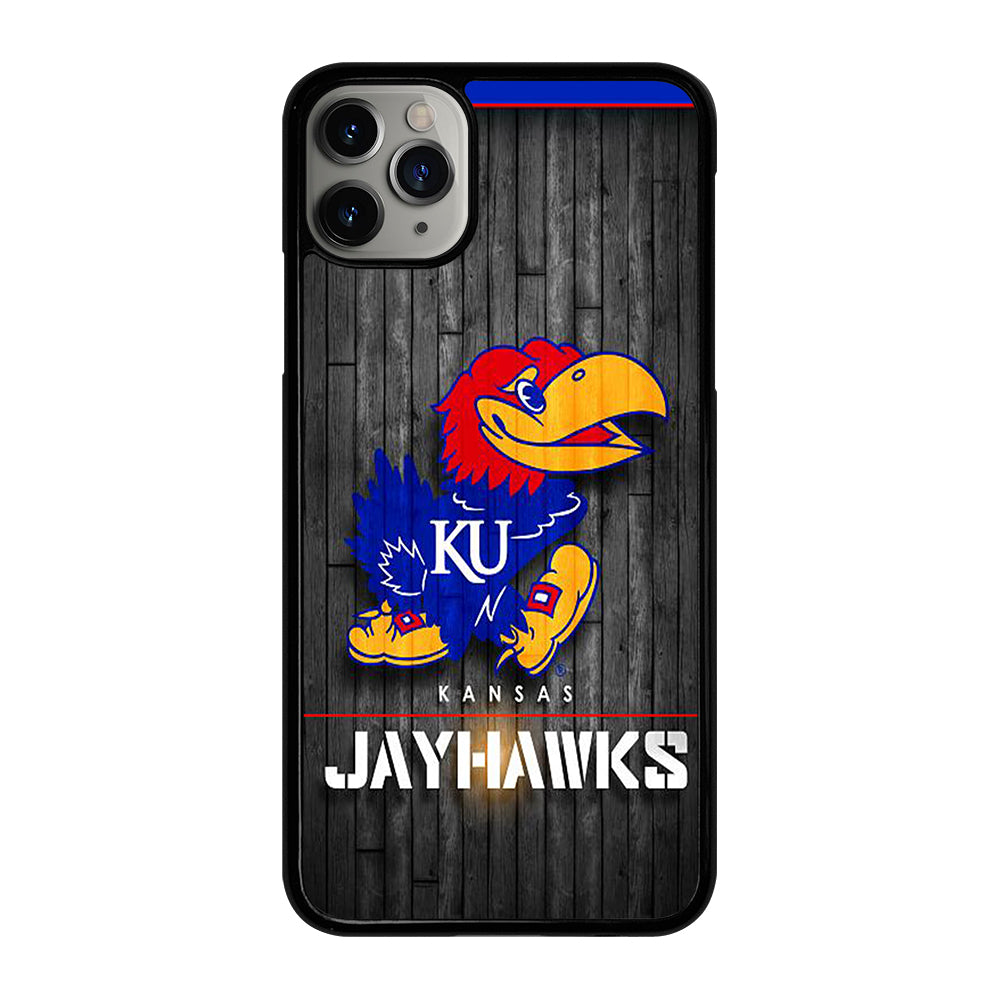 KANSAS JAYHAWKS NBA WOODEN LOGO iPhone 11 Pro Max Case Cover