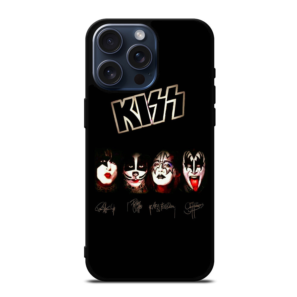 KISS BAND LOGO SIGNATURE iPhone 15 Pro Max Case Cover