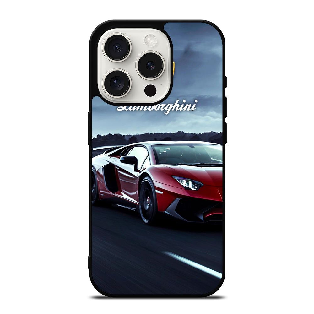 LAMBORGHINI RED CAR iPhone 15 Pro Case Cover