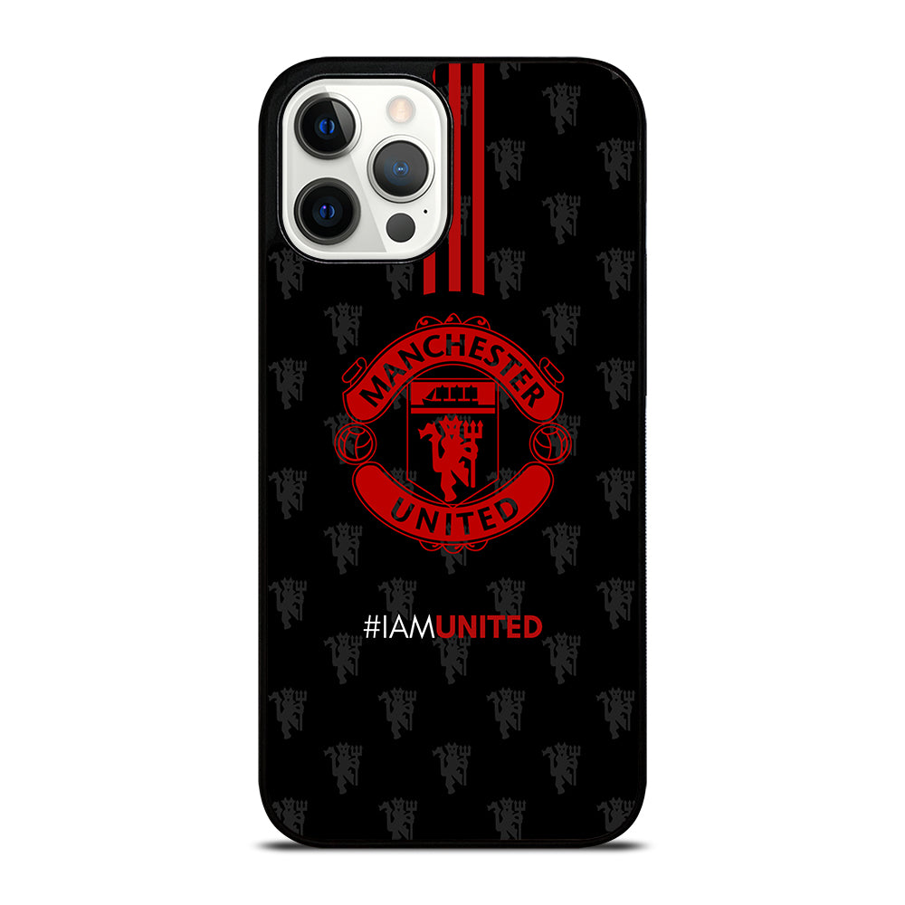 MANCHESTER UNITED SOCCER LOGO BLACK iPhone 12 Pro Max Case Cover