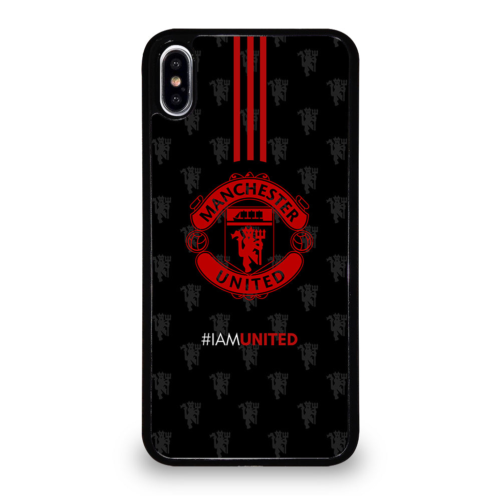 MANCHESTER UNITED SOCCER LOGO BLACK iPhone XS Max Case Cover