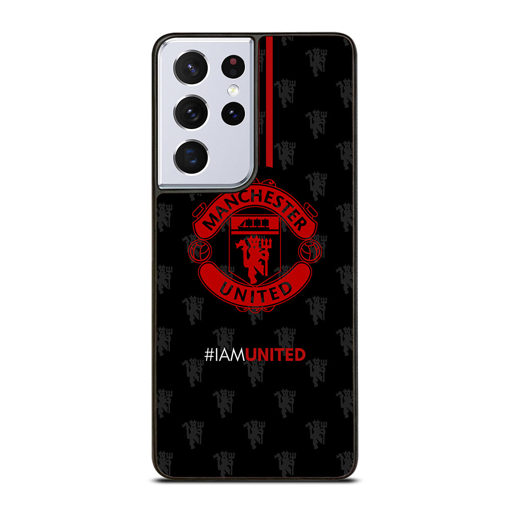 MANCHESTER UNITED SOCCER LOGO BLACK Samsung Galaxy S21 Ultra Case Cover