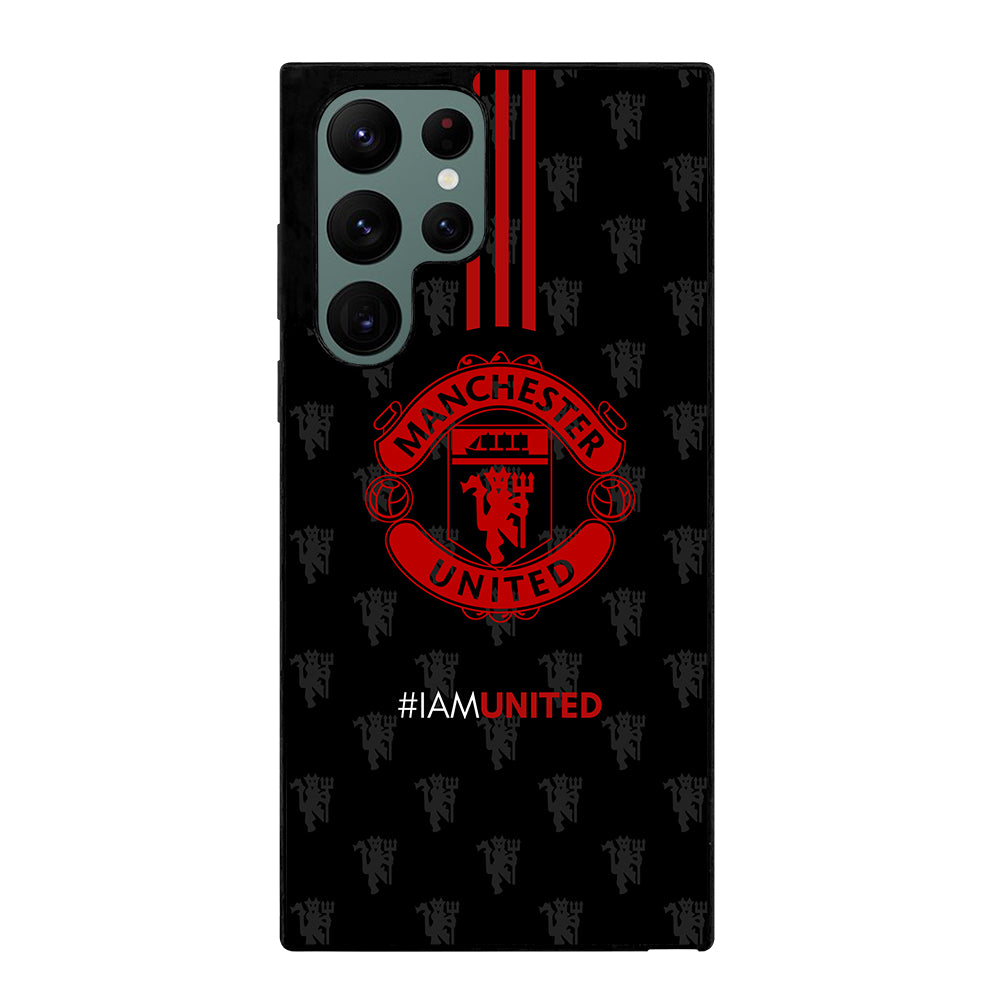MANCHESTER UNITED SOCCER LOGO BLACK Samsung Galaxy S22 Ultra Case Cover