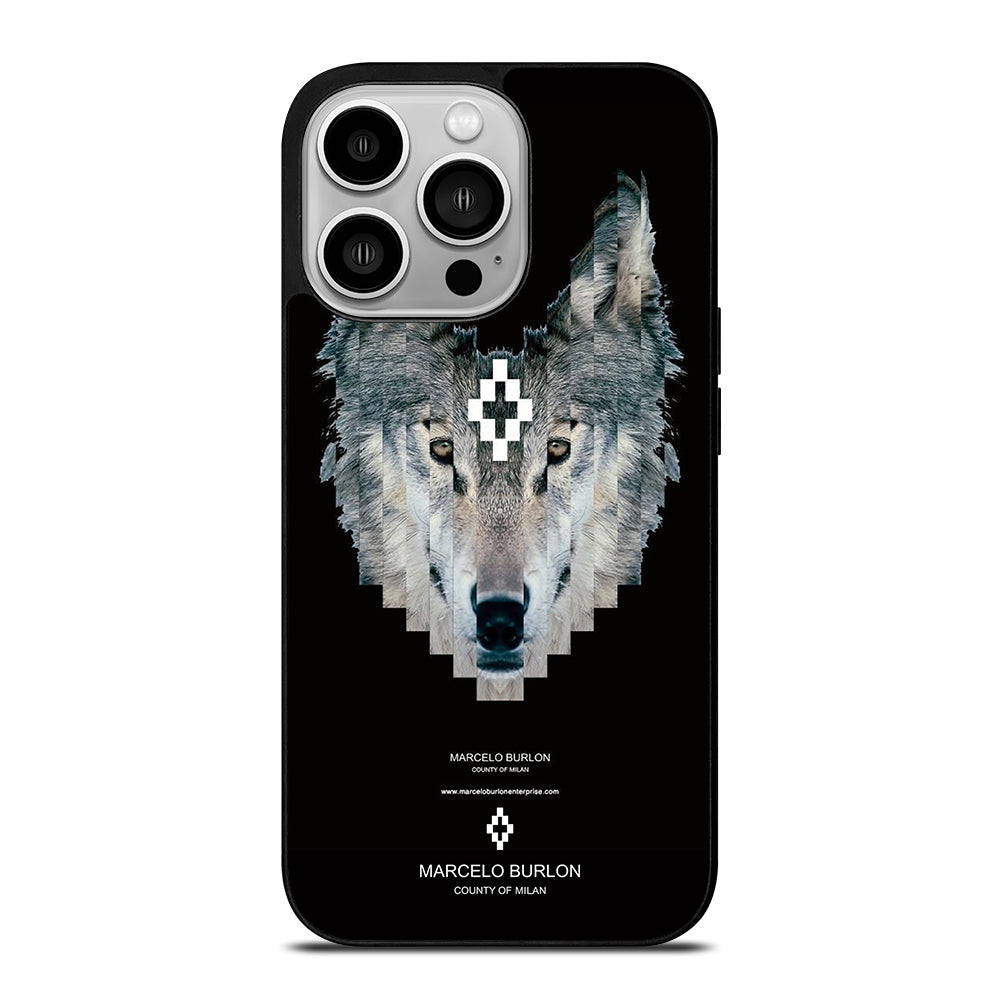 MARCELO BURLON WOLF LOGO iPhone 14 Pro Case Cover