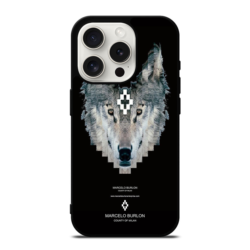 MARCELO BURLON WOLF LOGO iPhone 15 Pro Case Cover