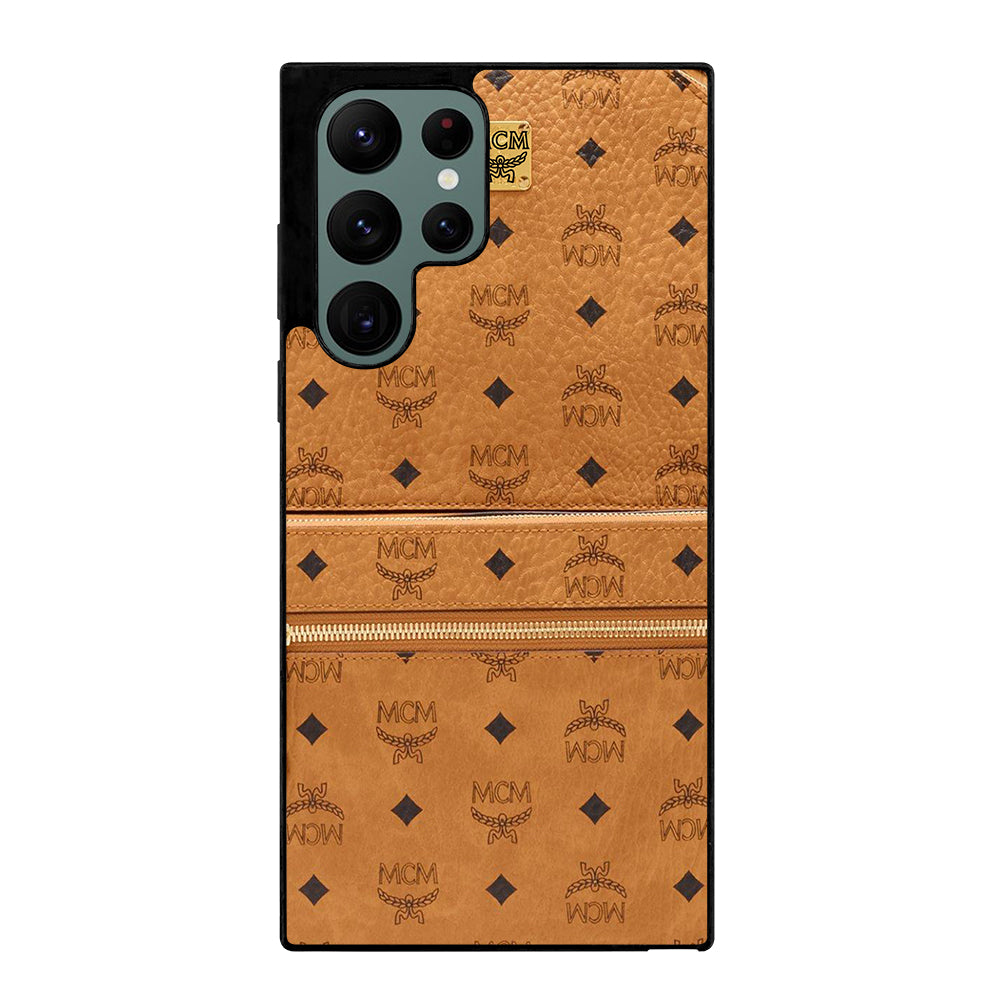 MCM WORLD WIDE BROWN LOGO 1 Samsung Galaxy S22 Ultra Case Cover