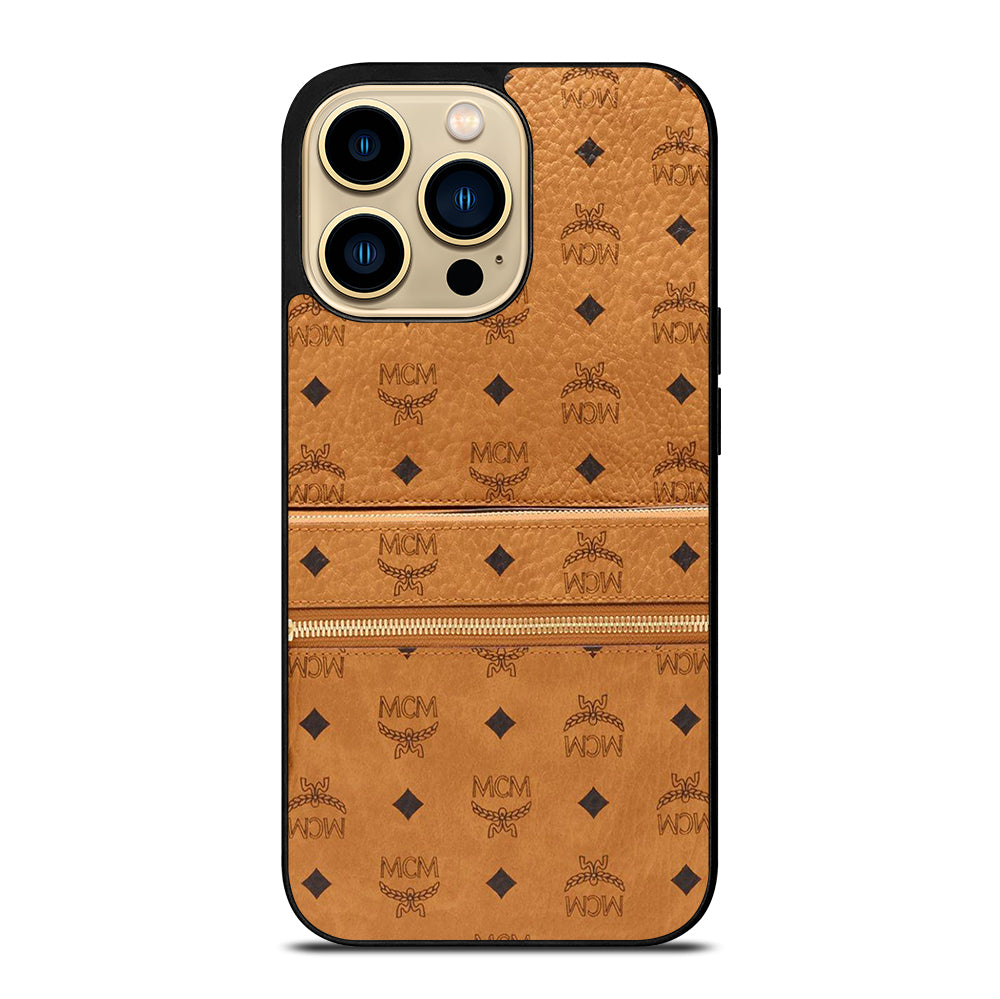 MCM WORLD WIDE BROWN LOGO 1 iPhone 14 Pro Max Case Cover