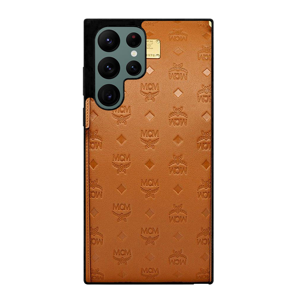 MCM WORLD WIDE BROWN LOGO 2 Samsung Galaxy S22 Ultra Case Cover