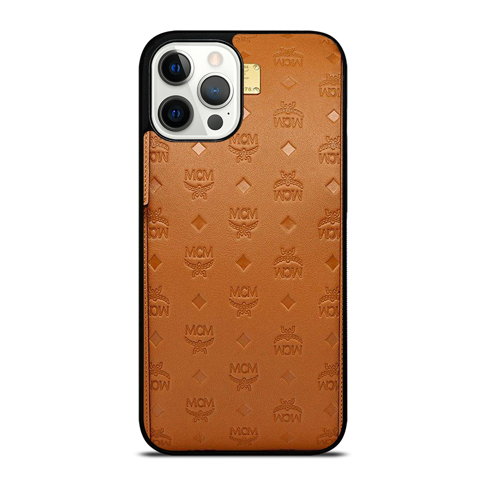 MCM WORLD WIDE BROWN LOGO 2 iPhone 12 Pro Max Case Cover